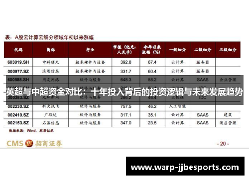 英超与中超资金对比:十年投入背后的投资逻辑与未来发展趋势